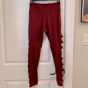 Express One Eleven Sexy Burgundy Cutout Leggings Size Small